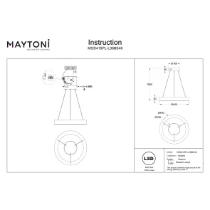 Pendant Light MOD415PL-L36BS4K LED 35W Brass Modern Round Ceiling Light