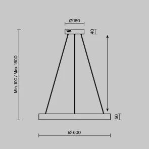 Pendant Light MOD415PL-L45BS4K LED 39W Brass Modern Round Ceiling Light