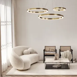 Viseča svetilka MOD415PL-L60BS4K LED 58W medeninasta moderna okrogla svetilka