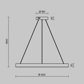 Viseča svetilka MOD415PL-L60BS4K LED 58W medeninasta moderna okrogla svetilka