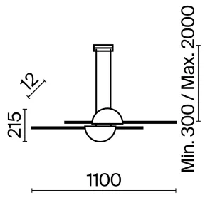 Pendant Light MOD179PL-L26BS4K LED 26W Black Gold Modern Ceiling Lamp