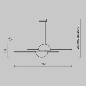 Pendant Light MOD179PL-L26BS4K LED 26W Black Gold Modern Ceiling Lamp