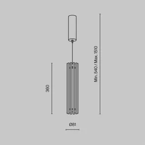 Pendant Light MOD410PL-L12BS3K LED 12W Gold Modern Ceiling Lamp