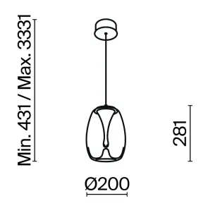 Viseča svetilka MOD282PL-L8G3K LED 3000K zlata | Dizajnerska viseča svetilka