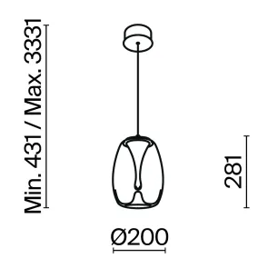 MOD282PL-L8G3K1 Pendant Light LED 3000K Gold | Designer Pendant Light