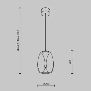 MOD282PL-L8G3K1 Pendant Light LED 3000K Gold | Designer Pendant Light