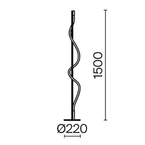 Stojalna svetilka MOD166FL-L15B3K LED 3000K črna | Moderna talna svetilka