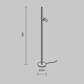 MOD395FL-L28BS3K Floor Lamp LED 3000K Gold | Modern Floor Lamp
