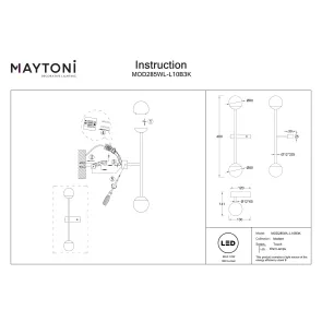 Stenska svetilka MOD285WL-L10B3K LED 3000K črna | Moderna stenska svetilka