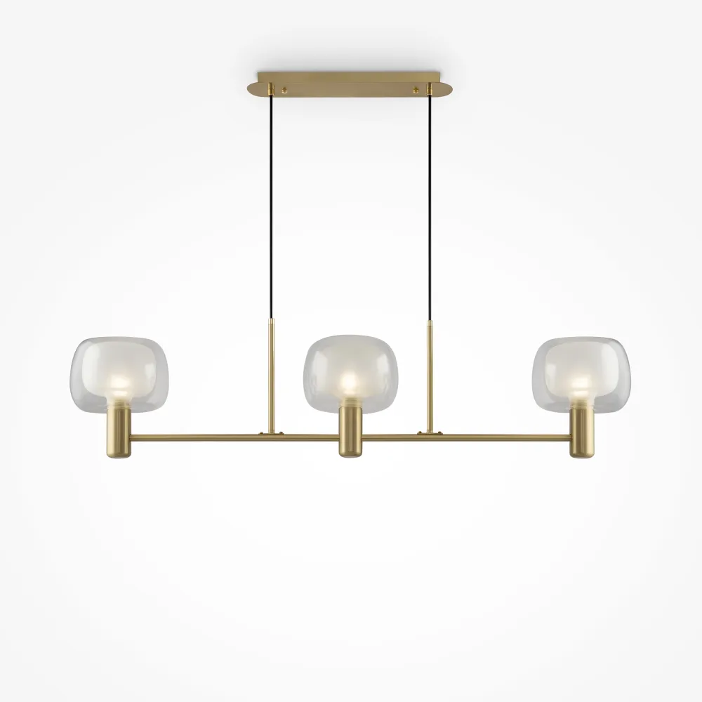 Chandelier Gold MOD411PL-03G | Modern 3-Globe Chandelier