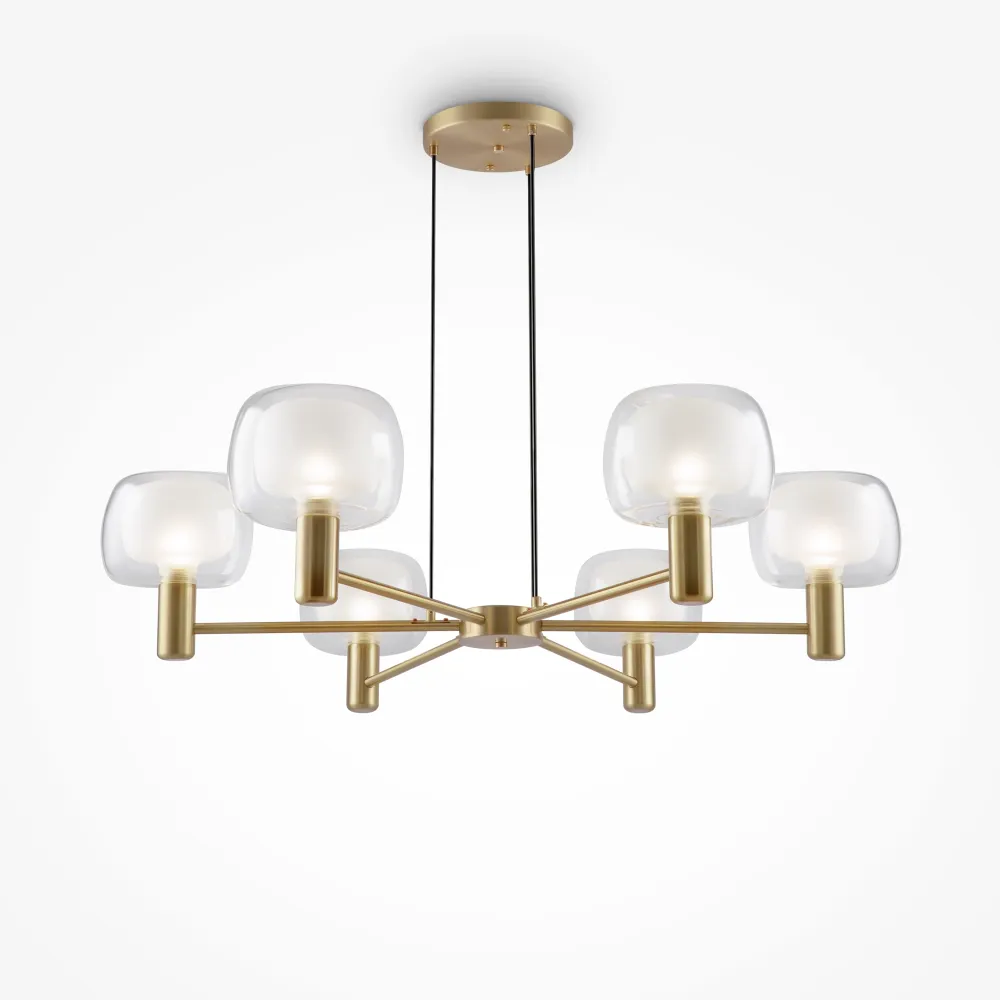 Chandelier Gold MOD411PL-06G | Modern 6-Glass Chandelier