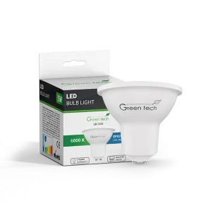 GREEN TECH LED žarnica Green Tech 5W, 6000K, GU10, A3, Flux: 500 lm, IP40, Epistar čip - LB-2408