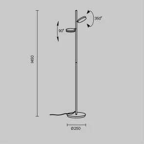 MOD070FL-L12B3K Floor Lamp Black LED 3000K | Modern Floor Light