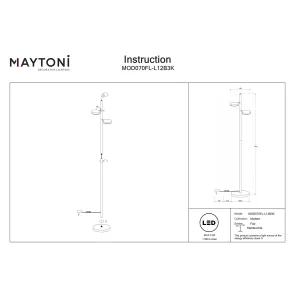 MOD070FL-L12B3K Floor Lamp Black LED 3000K | Modern Floor Light