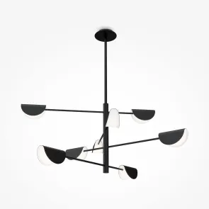 Luster MOD126PL-08B črn | Moderna viseča svetilka za dnevno sobo