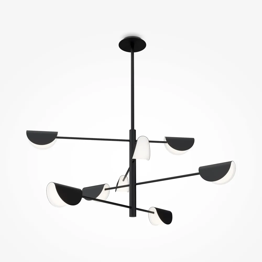 Luster MOD126PL-08B črn | Moderna viseča svetilka za dnevno sobo