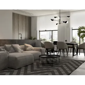 Luster MOD126PL-08B črn | Moderna viseča svetilka za dnevno sobo