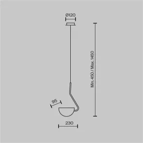 MOD126PL-01B Pendant Light Black | Modern Hanging Lamp