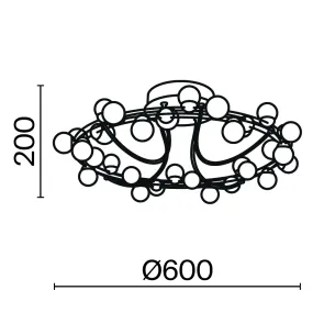 Gold Ceiling Chandelier MOD081CL-L36G3K | LED Light 3000K