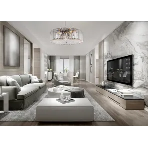 Chrome Ceiling Chandelier MOD080CL-06CH | Crystal LED Light