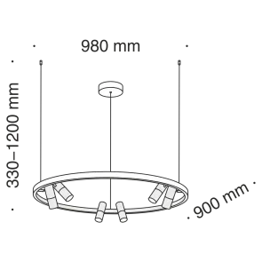 MOD102PL-L42W White LED Pendant Chandelier | Modern Light 3000K