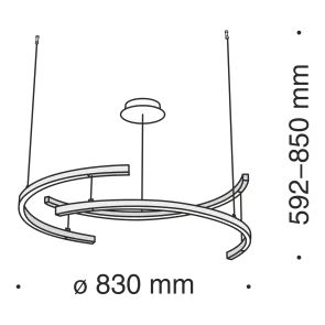 Viseča LED svetilka MOD054PL-L52B4K črna | Moderna svetilka 4000K