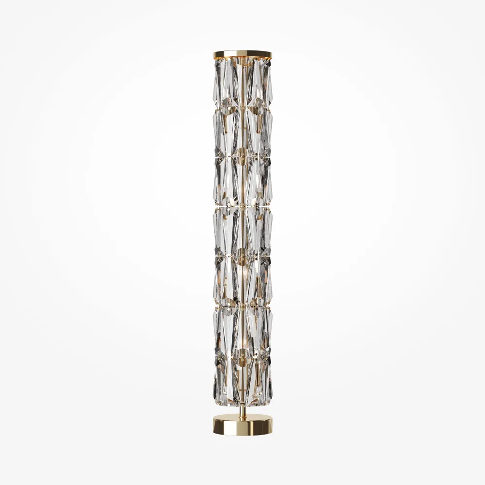 MOD043FL-08G Gold Crystal Floor Lamp | Luxury Designer Lighting
