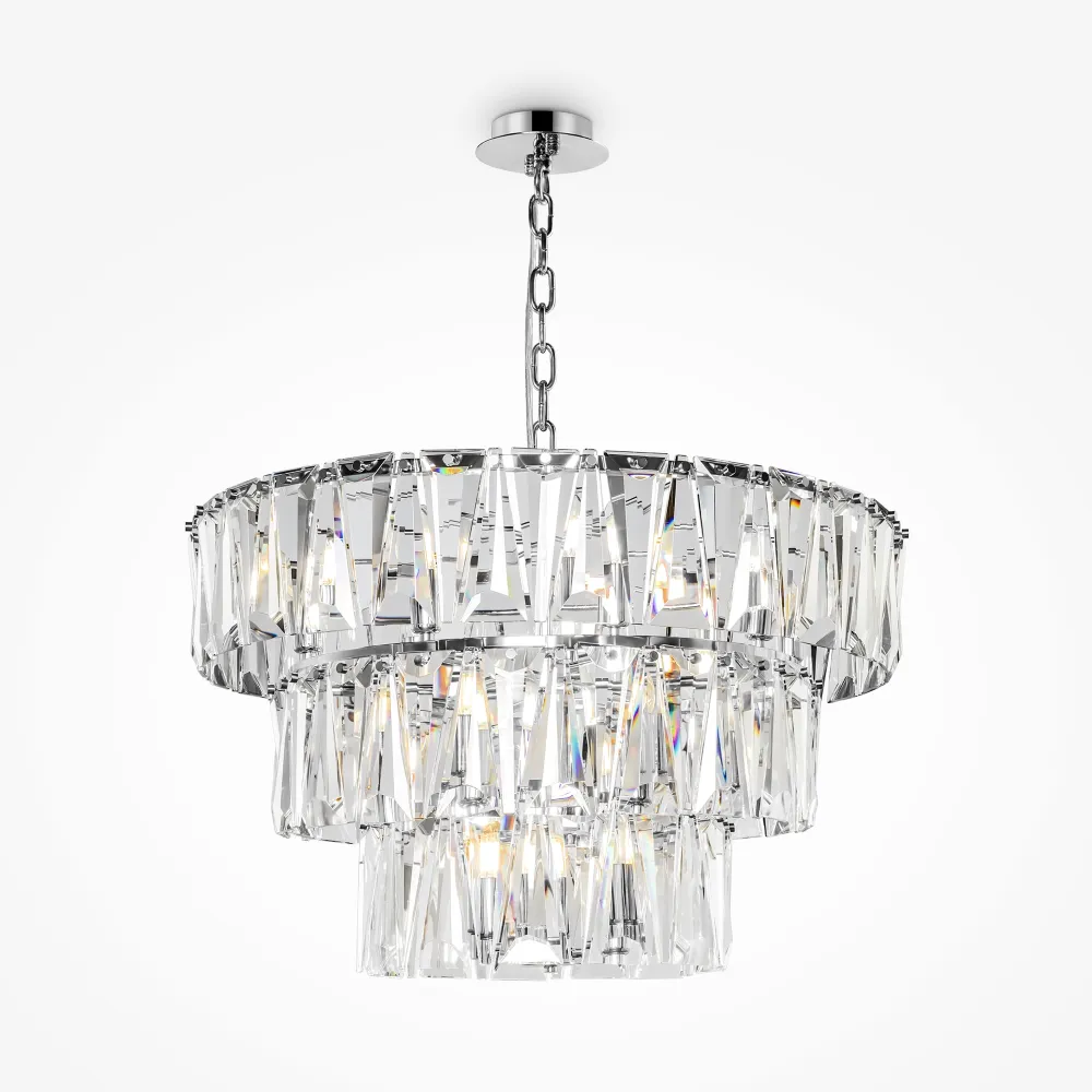 Crystal Chandelier Chrome MOD043PL-18CH | Luxury Pendant Light