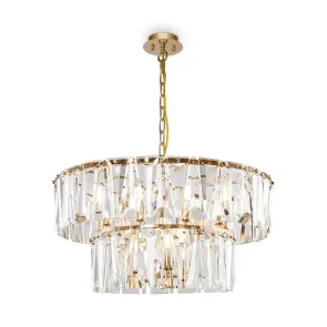 Gold Crystal Chandelier MOD043PL-12G | Luxury Pendant Light