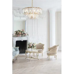 Gold Crystal Chandelier MOD043PL-12G | Luxury Pendant Light