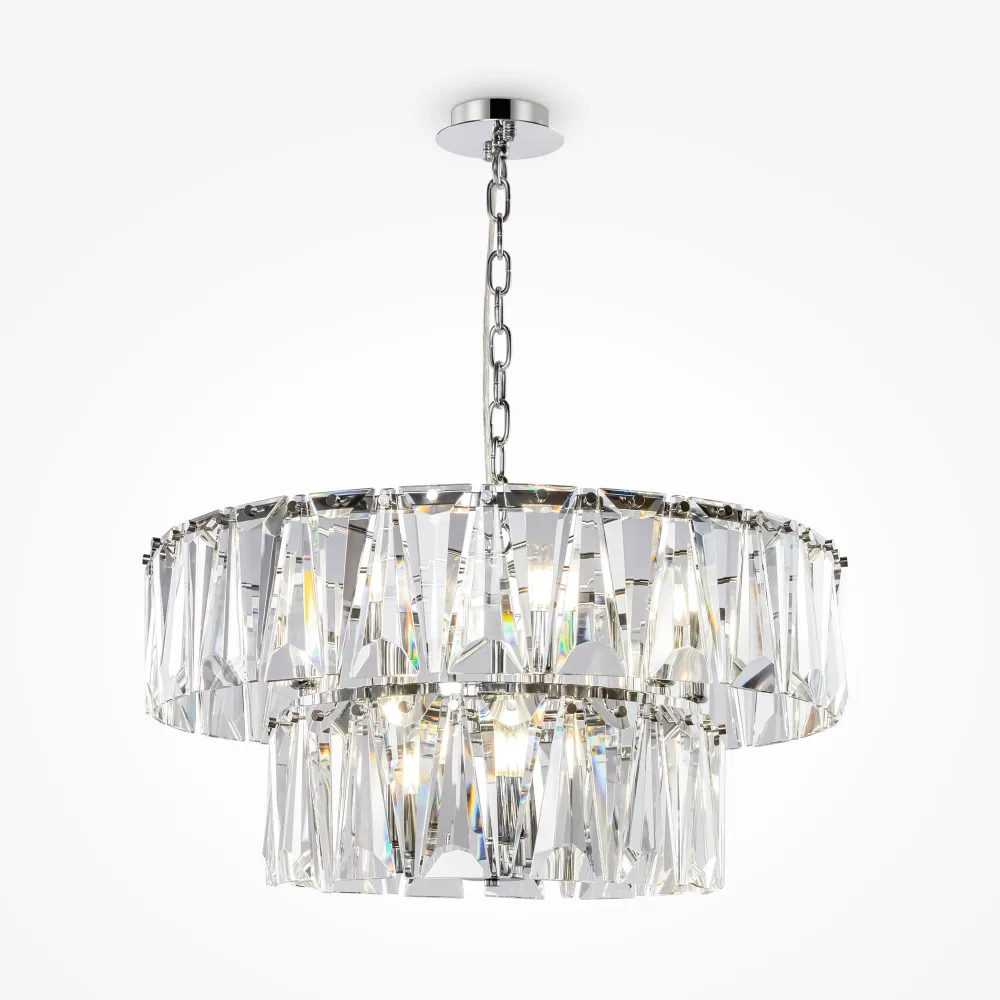 Crystal Chandelier Chrome MOD043PL-12CH | Luxury Pendant Light