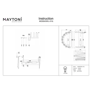 MOD043WL-01G Gold Crystal Wall Light | Modern Maytoni Sconce