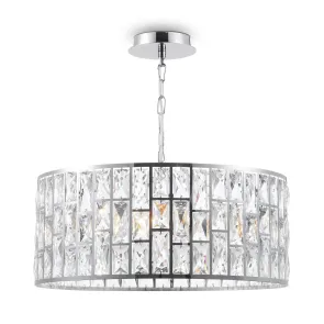 Lestenec MOD184-PL-04-CH krom s kristali | Moderna viseča svetilka