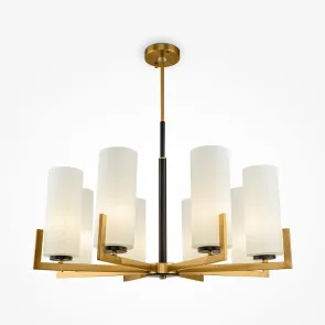 Luster MOD089PL-08BS črna in medeninasta | Moderna viseča svetilka