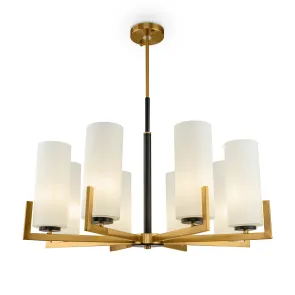 MOD089PL-08BS Black & Brass Chandelier | Modern Pendant Light