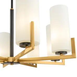 MOD089PL-08BS Black & Brass Chandelier | Modern Pendant Light