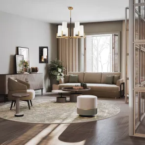 Lestenec MOD089PL-06BS črna in medeninasta | Moderna viseča svetilka
