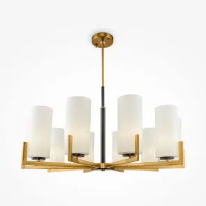 MOD089PL-10BS Black & Brass Chandelier | Modern Pendant Light