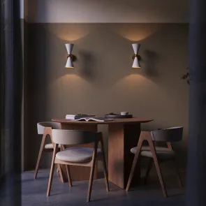 Stenska svetilka MOD108WL-02WG bela in zlata | Moderna LED svetilka