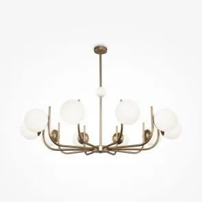 MOD109PL-10BS Brass Pendant Light with White Glass | Modern Chandelier