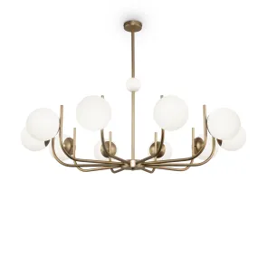Lestenec MOD109PL-10BS medenina in belo steklo | Moderna svetilka