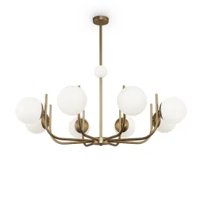 Brass Chandelier MOD109PL-08BS with White Glass | Modern Chandelier