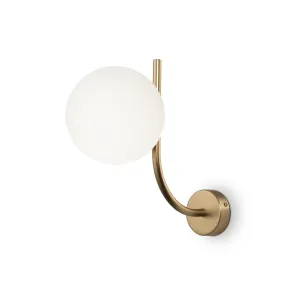 MOD109WL-01BS Brass Wall Light with White Glass | Modern Wall Lamp