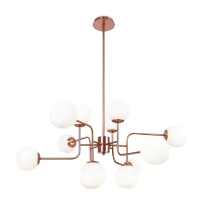 Gold Chandelier MOD221-PL-12-G with White Shades