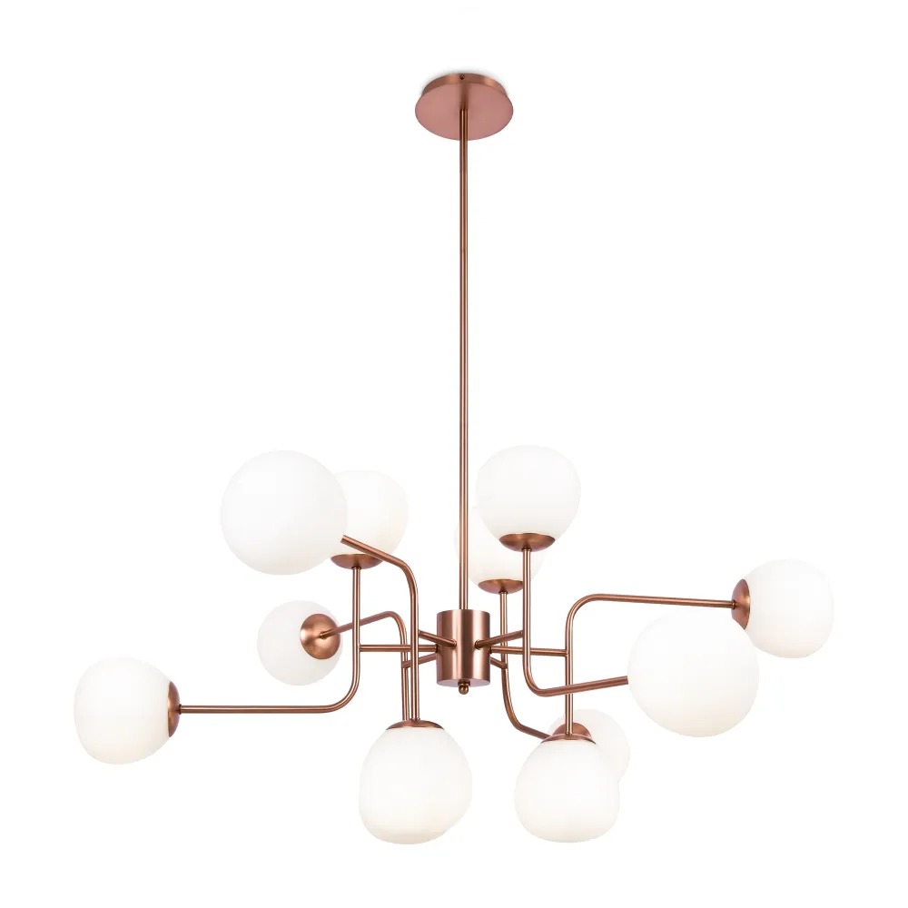 Lestenec zlat MOD221-PL-12-G z belimi senčili
