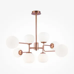 Gold Chandelier MOD221-PL-08-G with White Shades