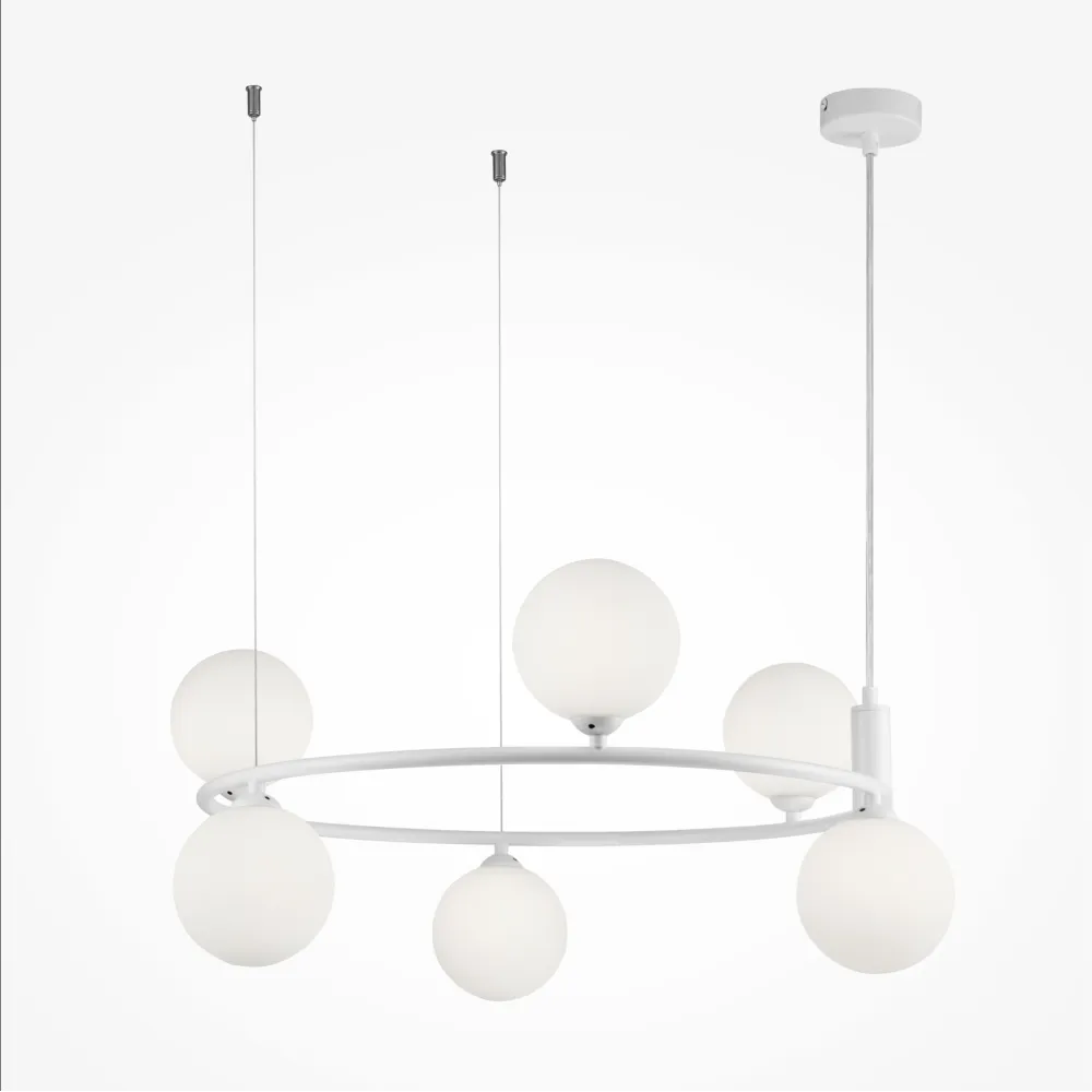 Bela viseča svetilka MOD013PL-06W za dnevno sobo