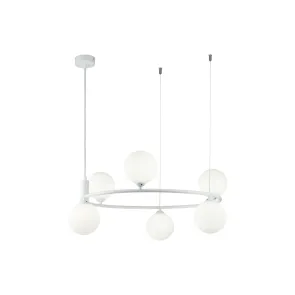 Bela viseča svetilka MOD013PL-06W za dnevno sobo