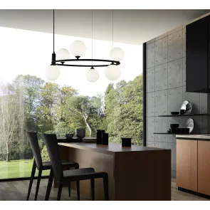 Black Pendant Chandelier MOD013PL-06B