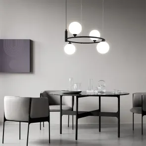 Black Pendant Chandelier MOD013PL-04B